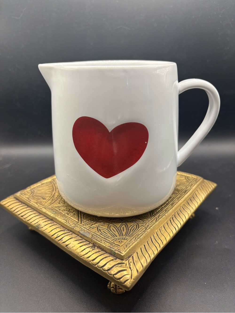 Williams Sonoma White Ceramic Mug with Gold Handle Accent